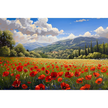 Poppy Flower Field Canvas